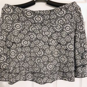 Ann Taylor Loft Black & White Layered Skater Skirt